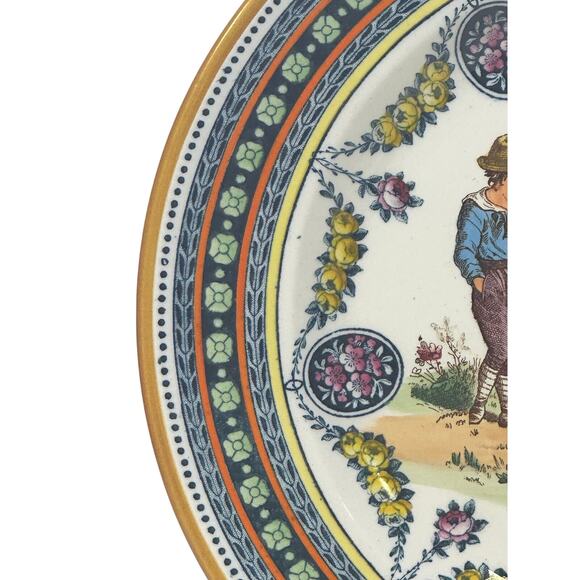 Antique 19th Century Wedgwood Etruria 'Garland' Kate Greenaway 10.25" Plate - Picture 3 of 10